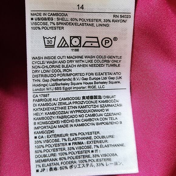 Banana Republic Ponte Seamed Stretch Pencil Skirt in Cerise Pink Size 14 NWT - Picture 9 of 9